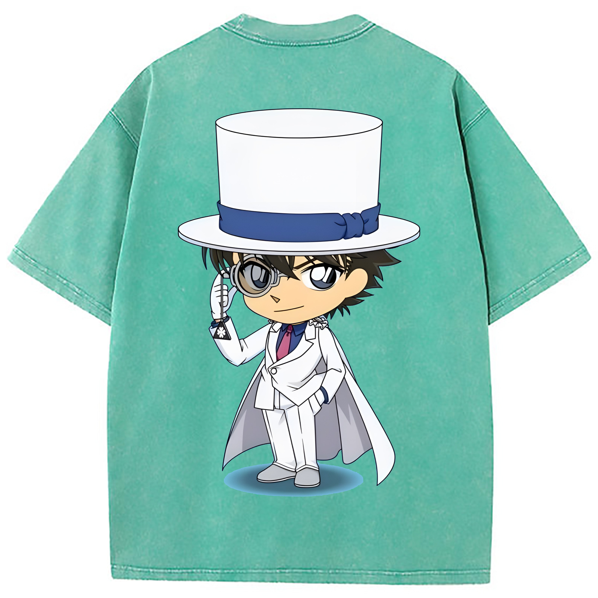 （画像用） 名探偵コナン くろば かいと Detective Conan Kuroba Kaito 綿100% ヴィンテージ風 半袖Tシャツ（背面プリント）